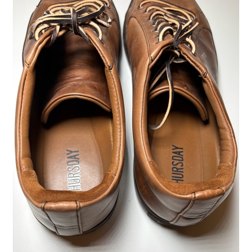 THURSDAY Leather Sneakers | Brown | Size 14 - Picture 4 of 9